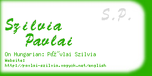 szilvia pavlai business card